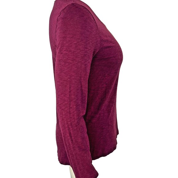 Sigrid Olsen Tee Shirt Tunic Womens M Dark Heathered Red Long Sleeve - Picture 4 of 11